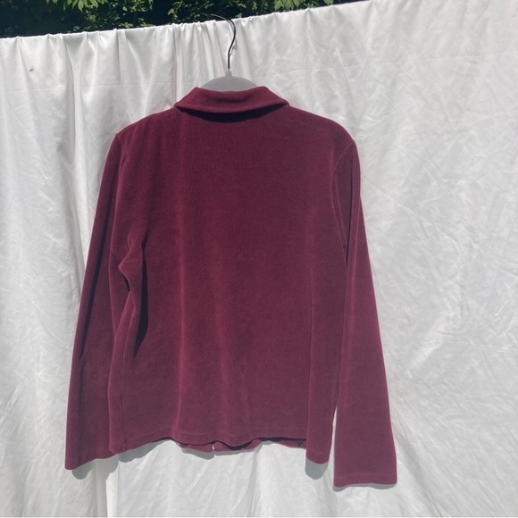 Lands End wine red zipper jacket, size medium - Picture 5 of 9